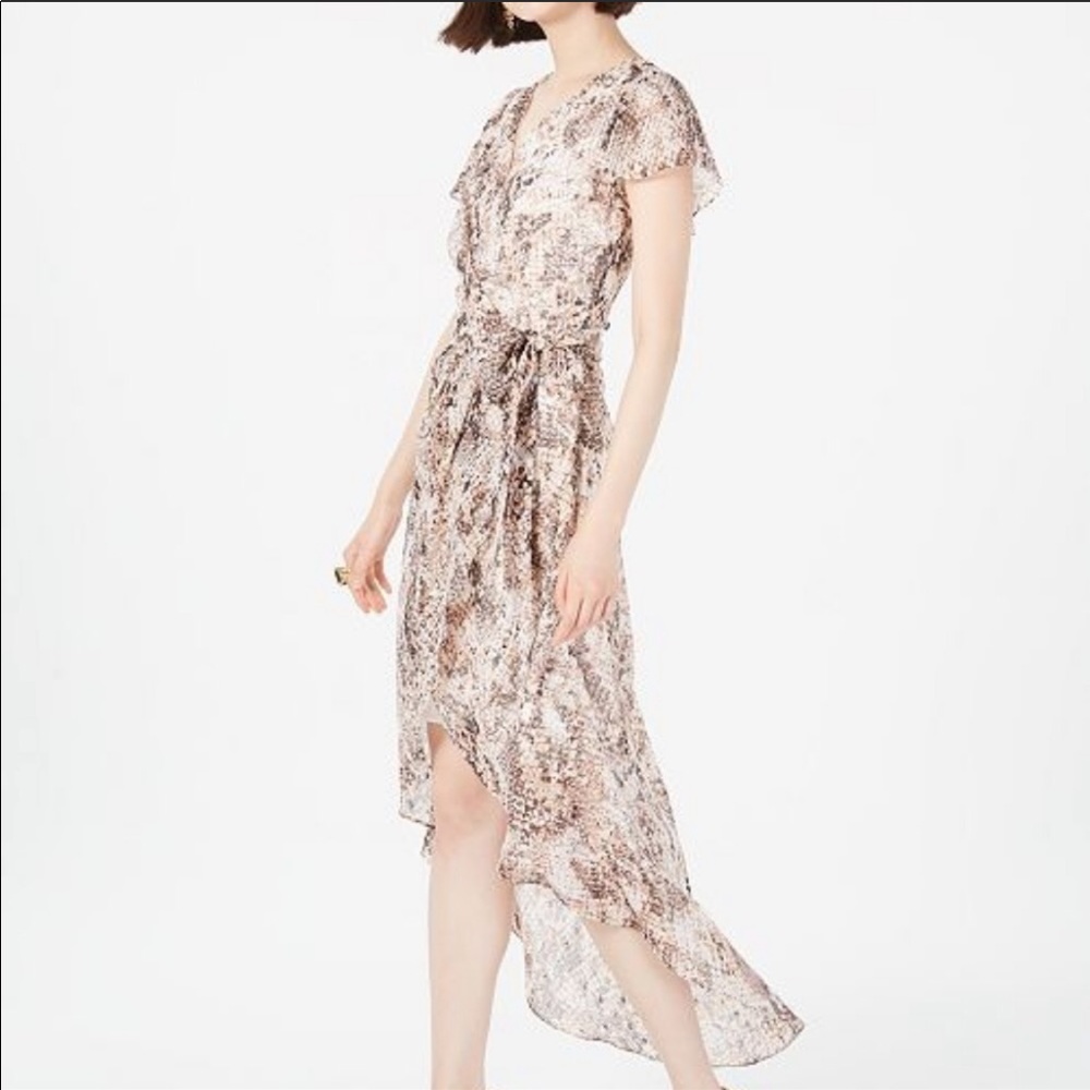 Snake Print Chiffon Dress